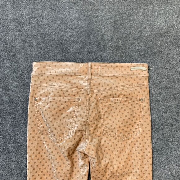 Pilcro And The Letterpress Pants Women 26 Apricot High Rise Skinny Velvet Dots - Picture 11 of 16
